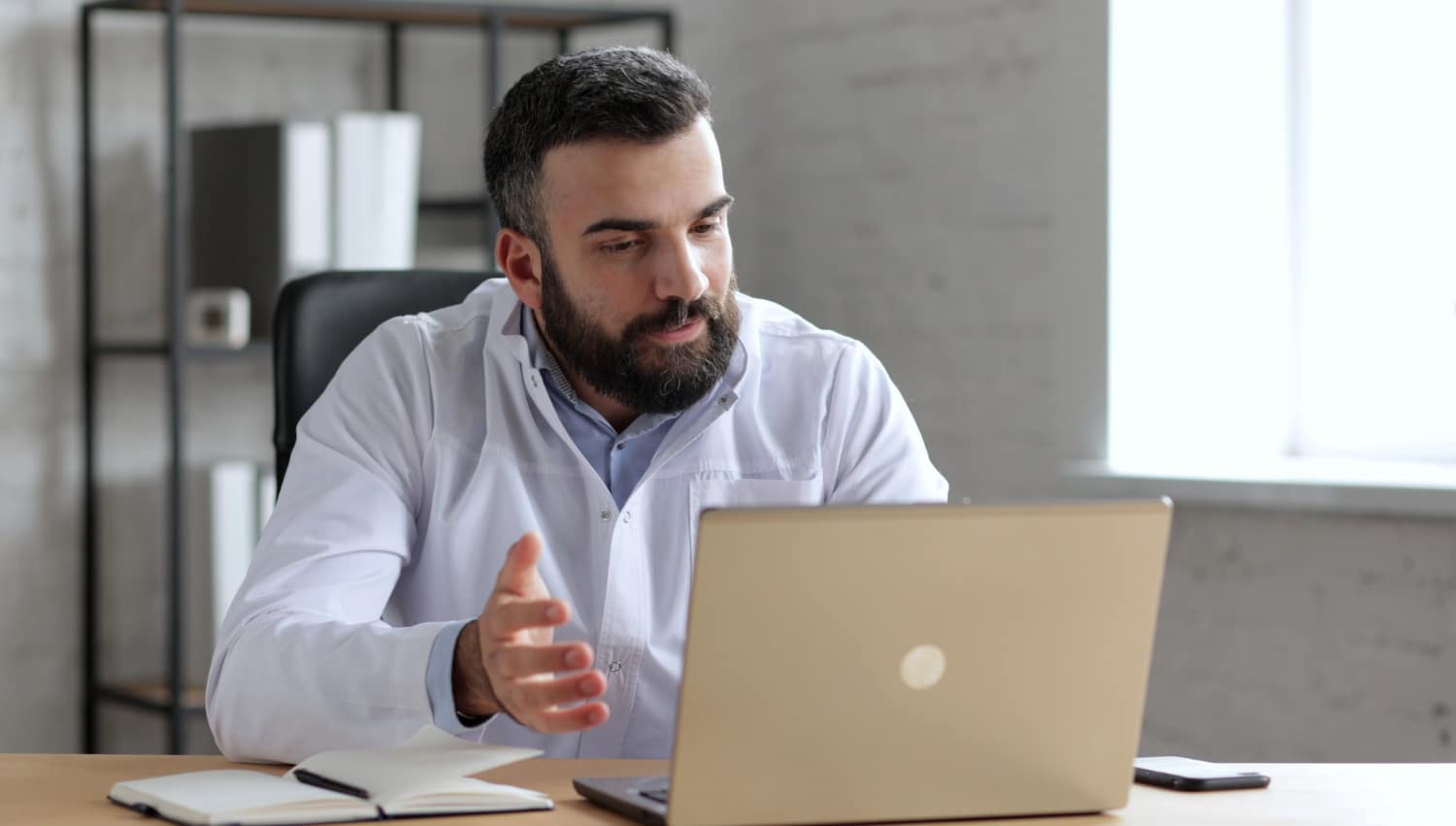 Man in a video conference